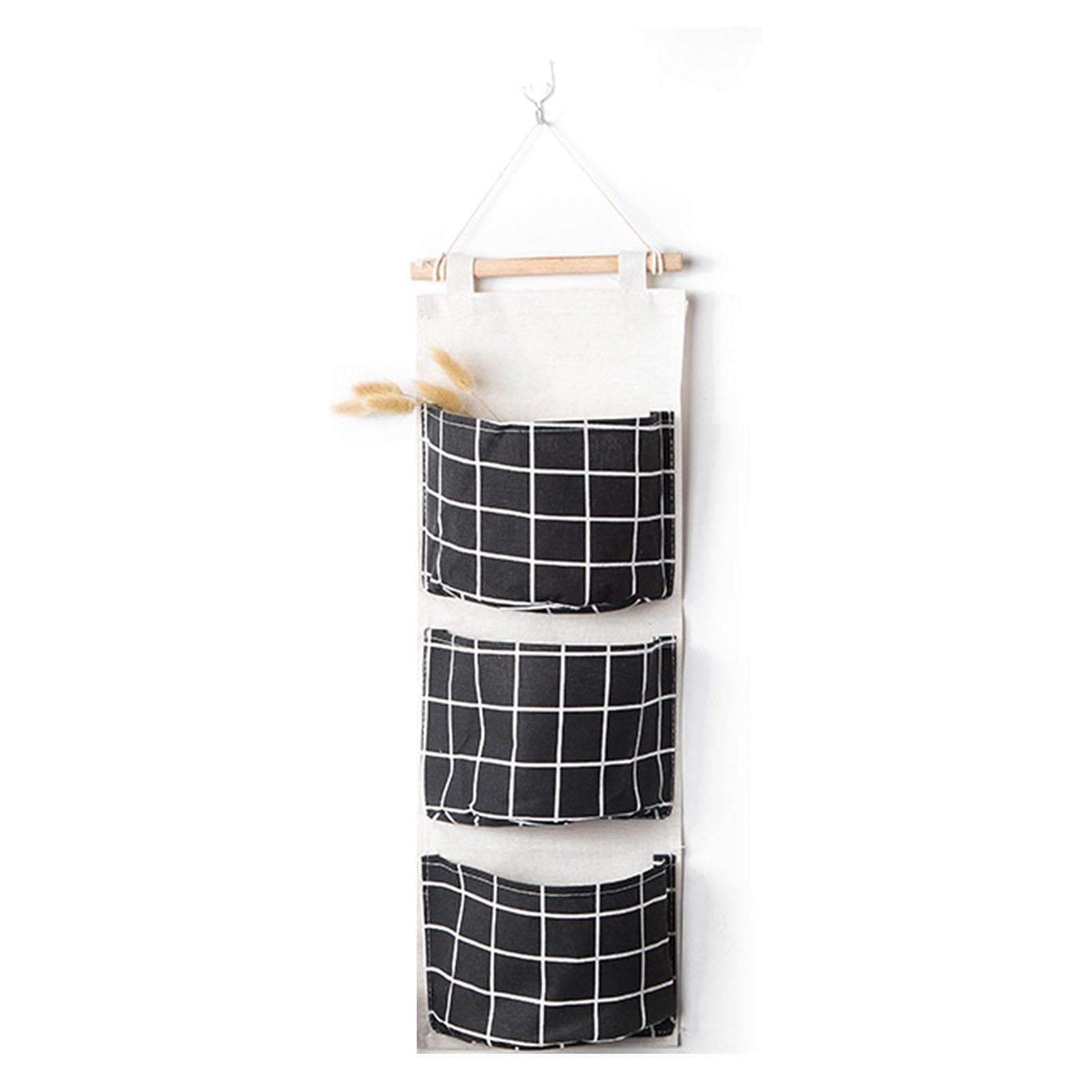 Fabric Wall Hanging Pocket Storage Bag Wall Mounted Closet Organizer for Living Room Bedroom