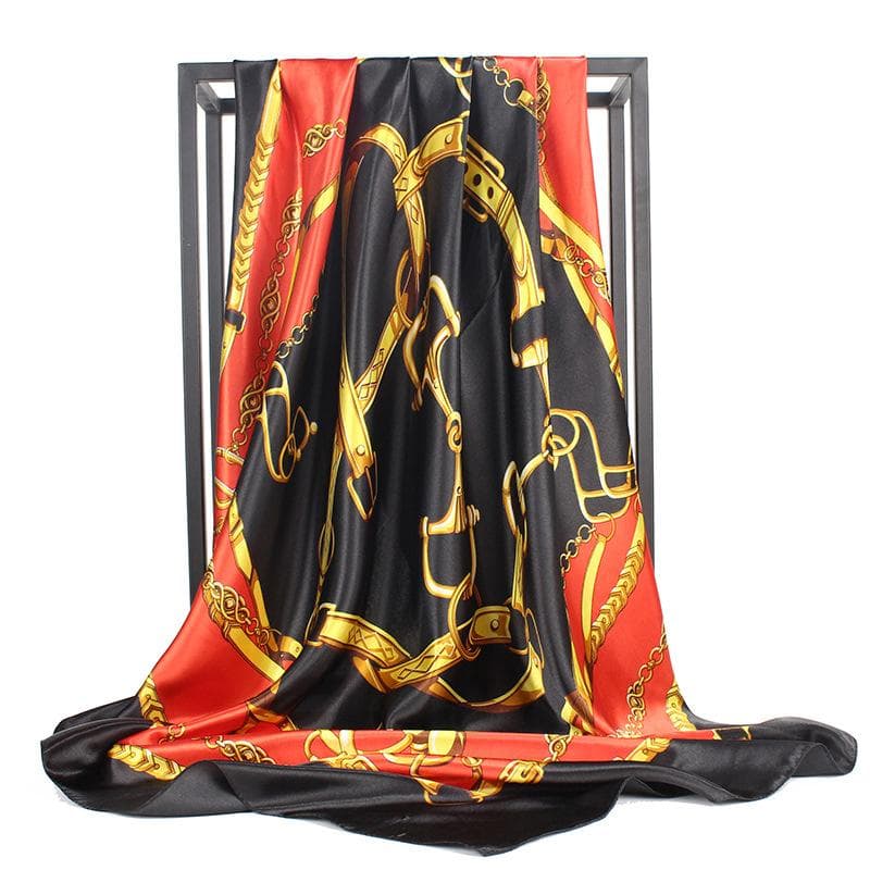 High-quality luxurious silk scarves headband Scarfs Neck Scarf For Women Chain Silk Scarf Women's Decorative Shawl 90*90cm