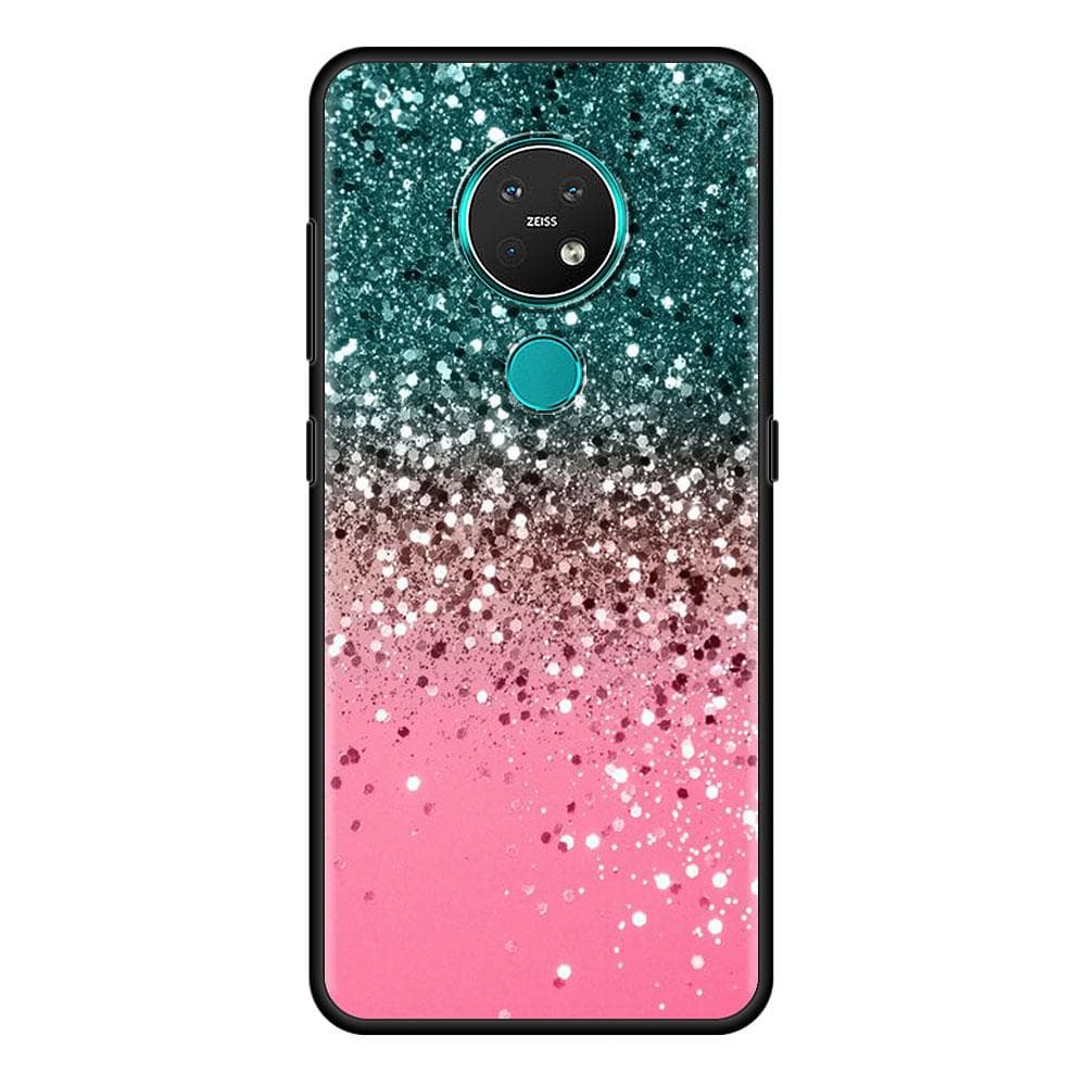 Gold Pink Glitter Print Cell Phone Case for Nokia 5.4 7.2 3.4 5.3 2.3 3.2 8.3 5G 2.4 2.2 4.2 1.3 1.4 C20 G20 X20 Cover Coque Nokia C20