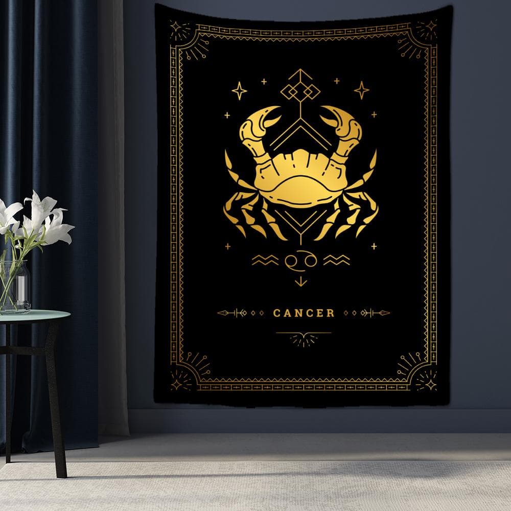 Black And White Constellation Tarot Tapestry Wall Hanging Science Fiction Psychedelic Magic Bohemian Hippie Home Decor 95x70cm