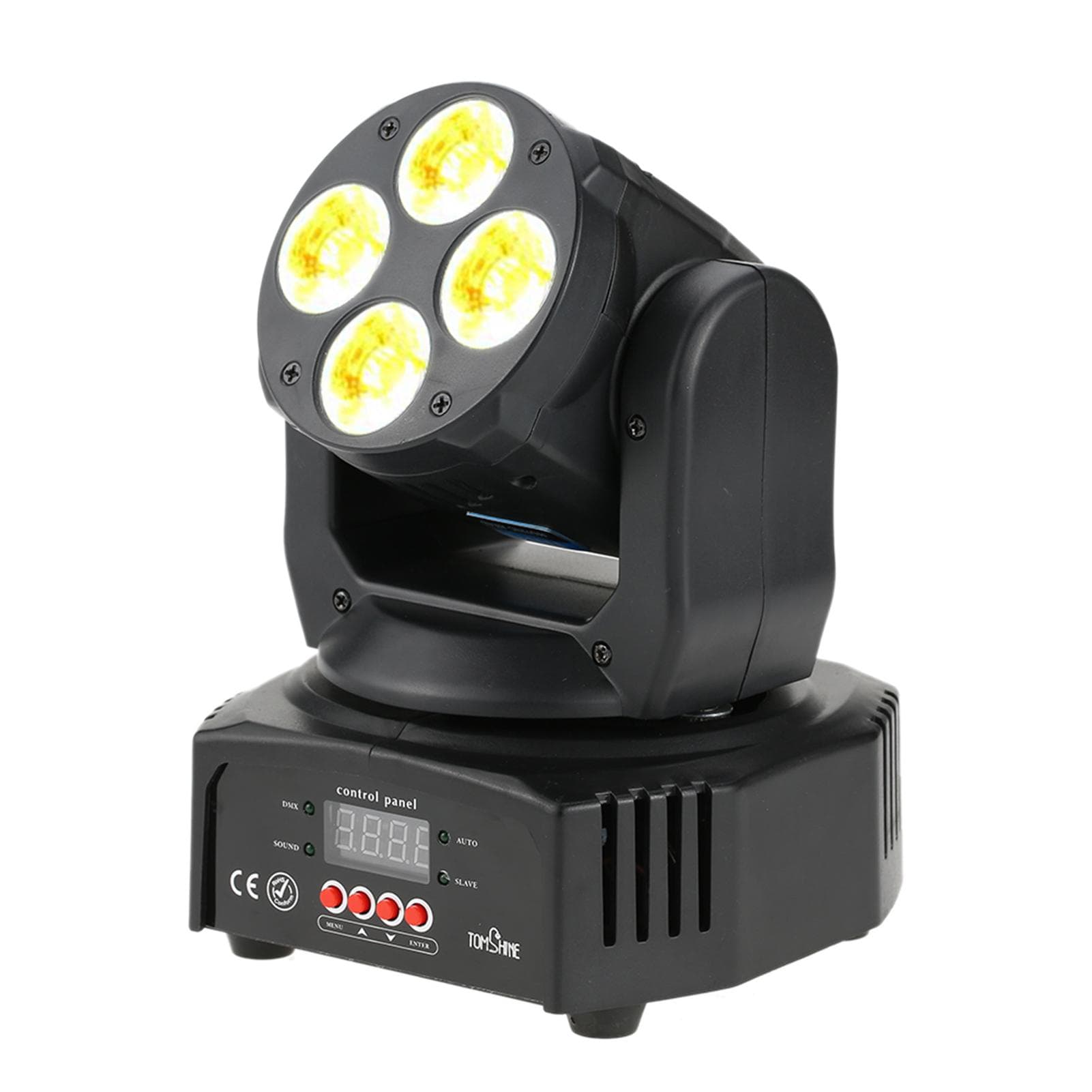 Tomshine 60W 4 LEDs RGBW+Amber+UV 6-in-1 Washing Effect Moving Heads Stage Light AC90-240V 16/18 US Plug