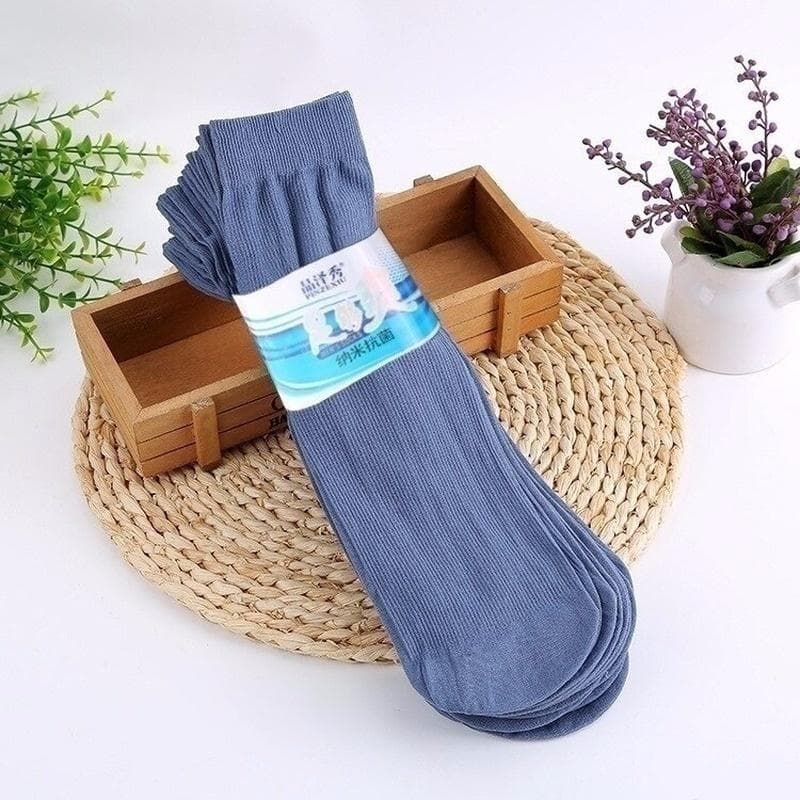 24/18/10/6pcs Men Formal Breathable Long Socks Comfortable Casual Anti-Bacterial Deodorant Stockings (Without Box) 6pcs-3Pairs light gray