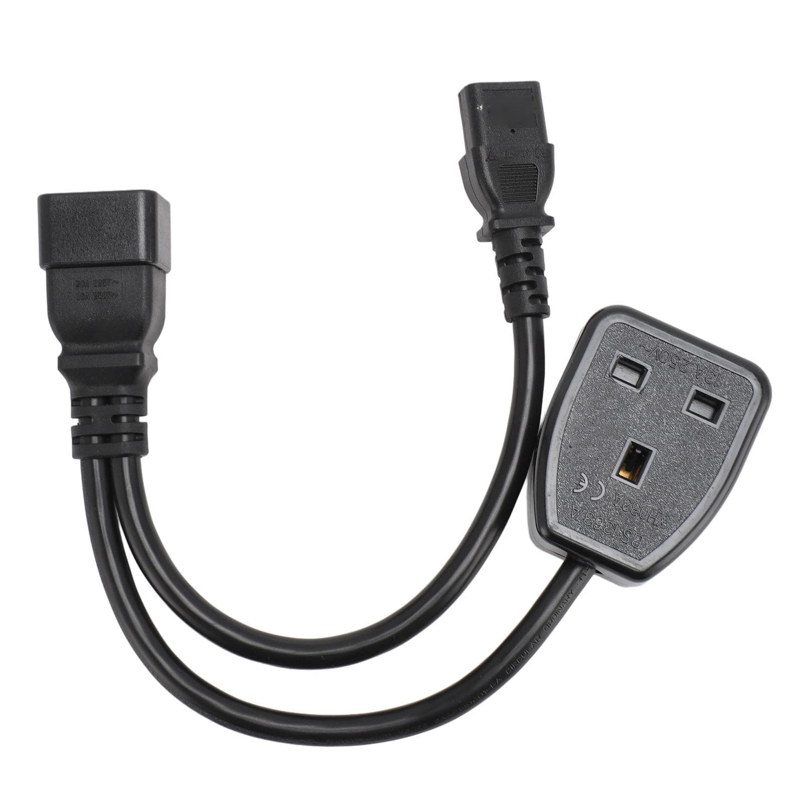 IEC320 C20 to C13 Power Cord Professional Male To Female IEC320 C20 to C13 Y Splitter Cable 1.0ft