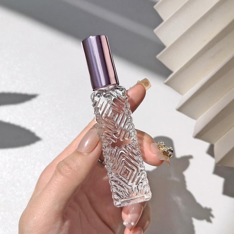1pc 12ml Aluminum Alloy Spray Head Glass Bottle Diamond Pattern Small Perfume Atomizer Bottle rose gold