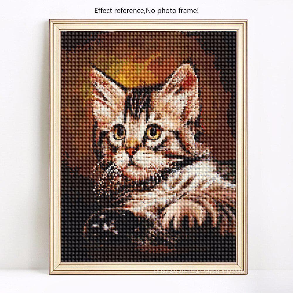 Diamond Embroidery Full Display Animals Diamond Mosaic Cat Diamond Painting Round Stones Pictures 20X30