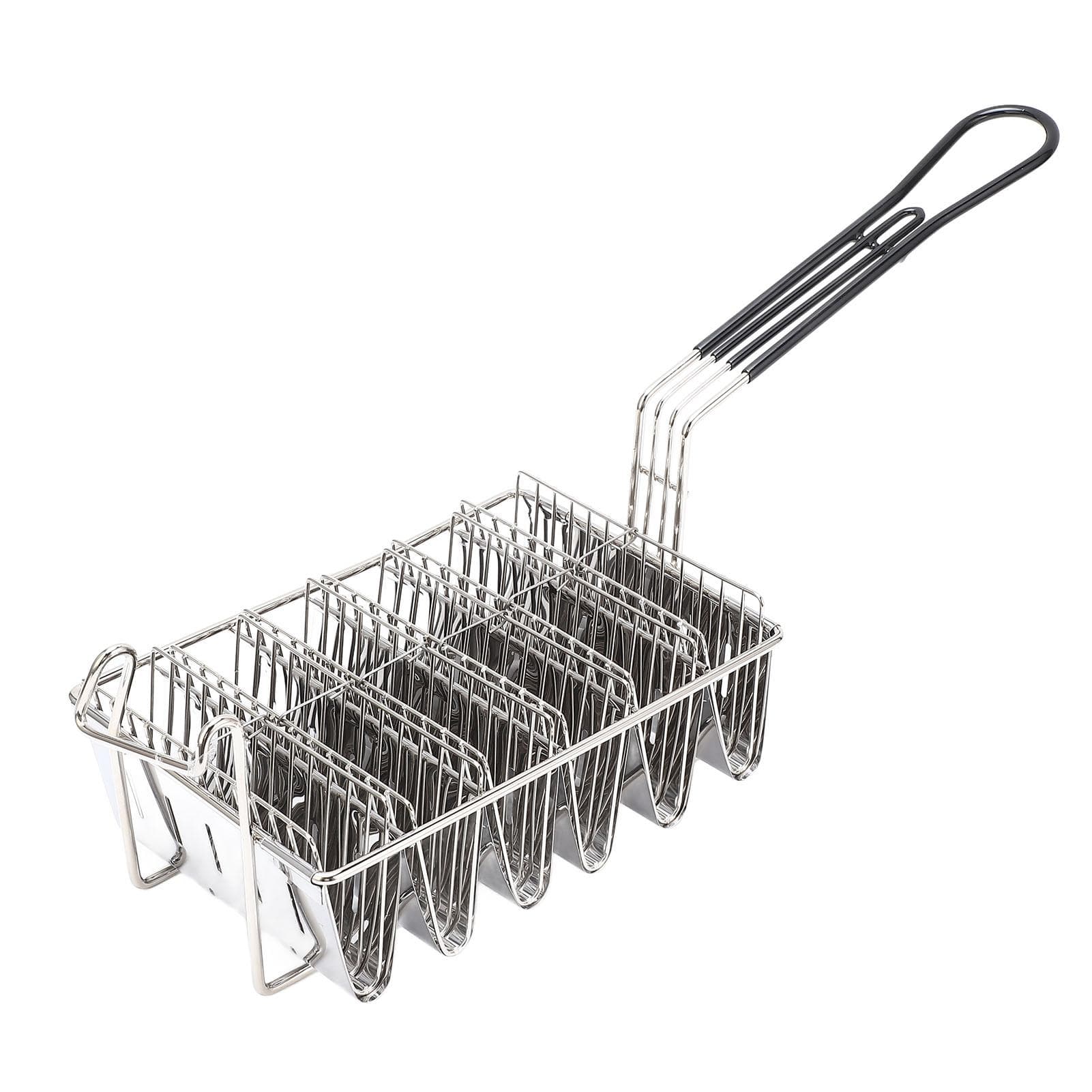 Taco Fryer Basket Holds 6 Shells Rubber Grip Handle Stainless Steel Taco Shell Fryer Rack for L