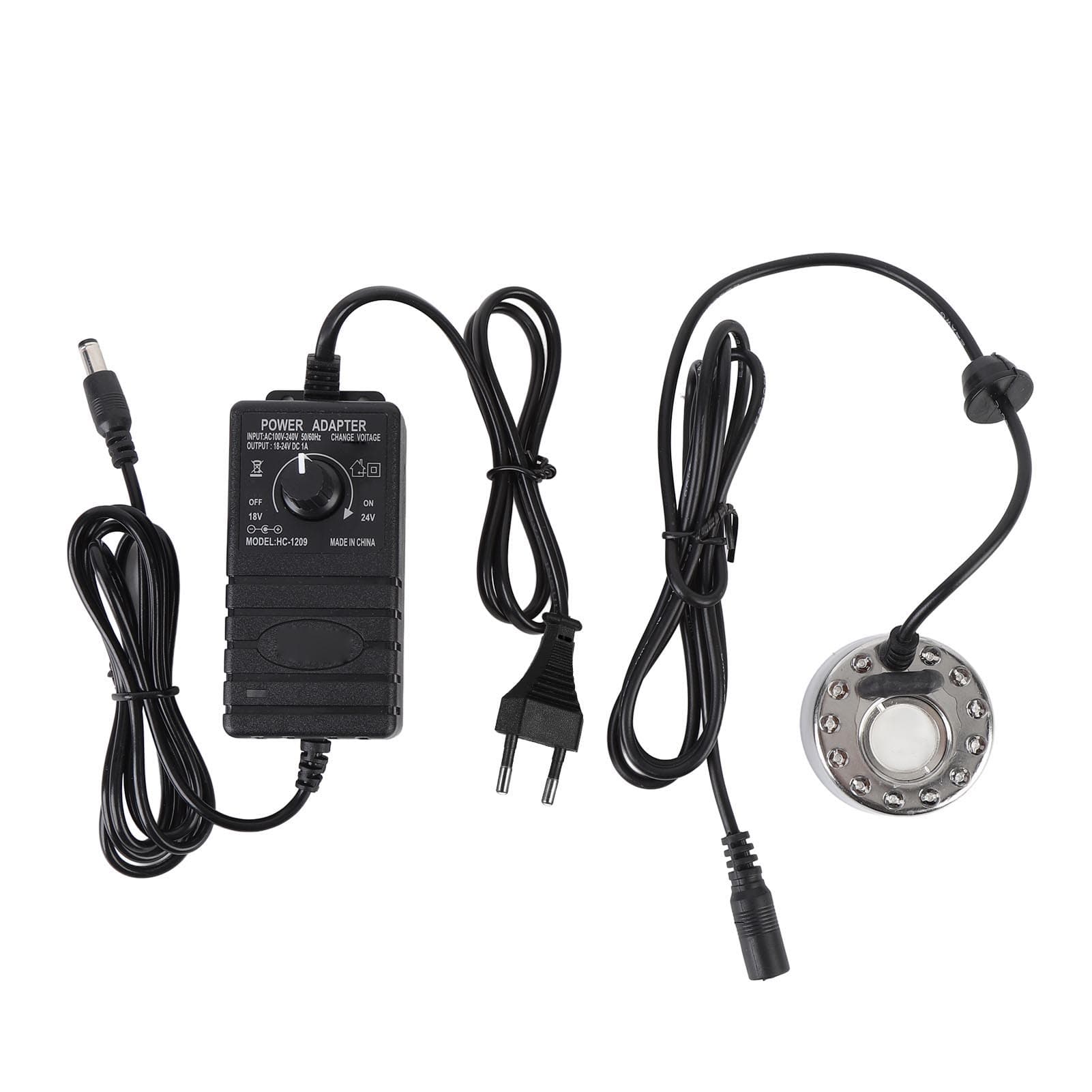 Mist Maker Fogger 350mL/H with 12 LED Color Changing Fog Controller 24V Atomizer Fog Machine for EU Plug