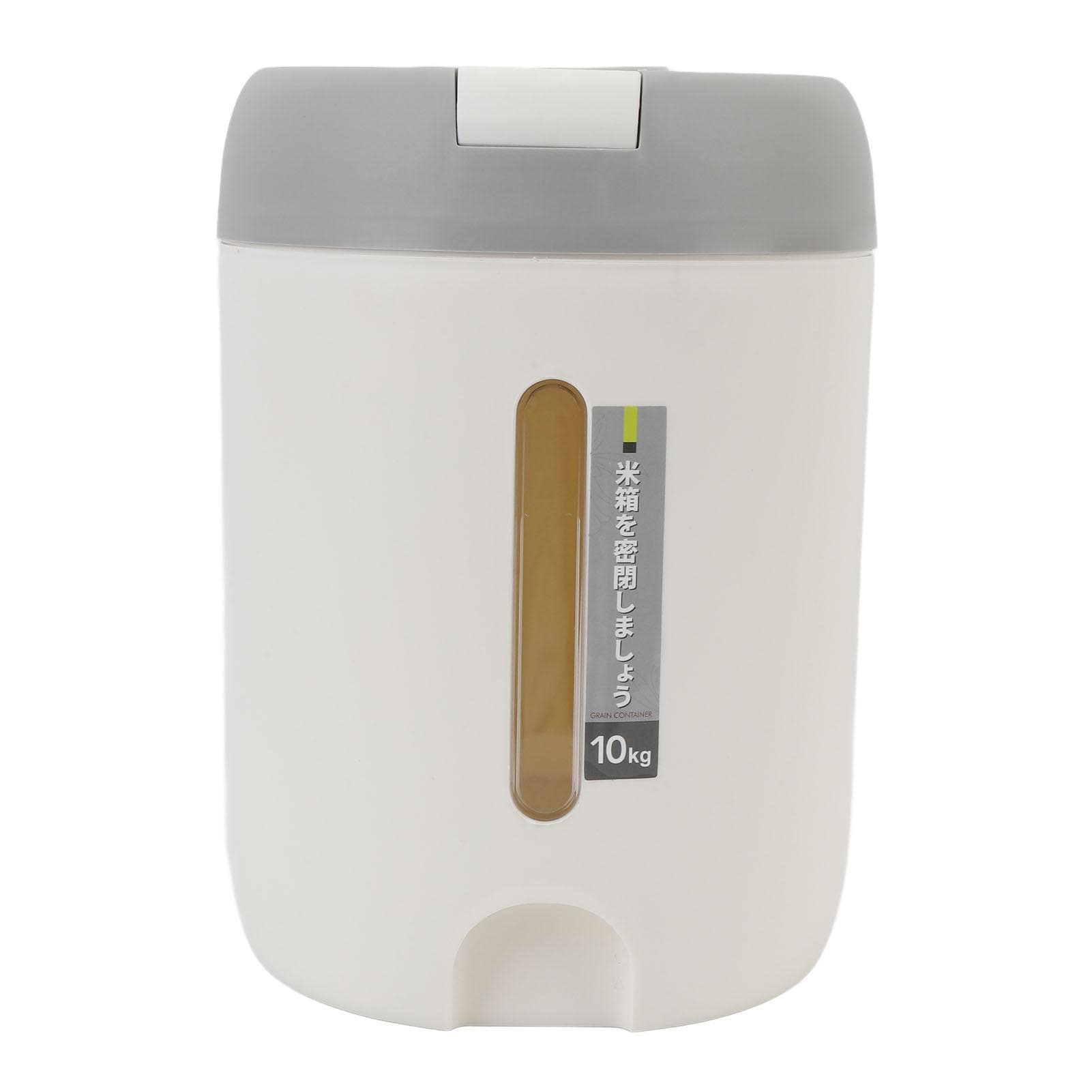 Grain Storage Container Light Grey 10kg 22lb Large Capacity Press Lid Damp Proof Airtight Thickened