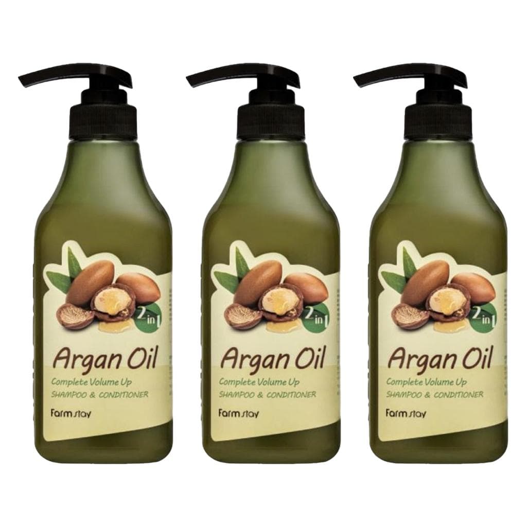 FARM STAY Argan Oil Complete Volume Up Shampoo & Conditioner 530ml 3pcs