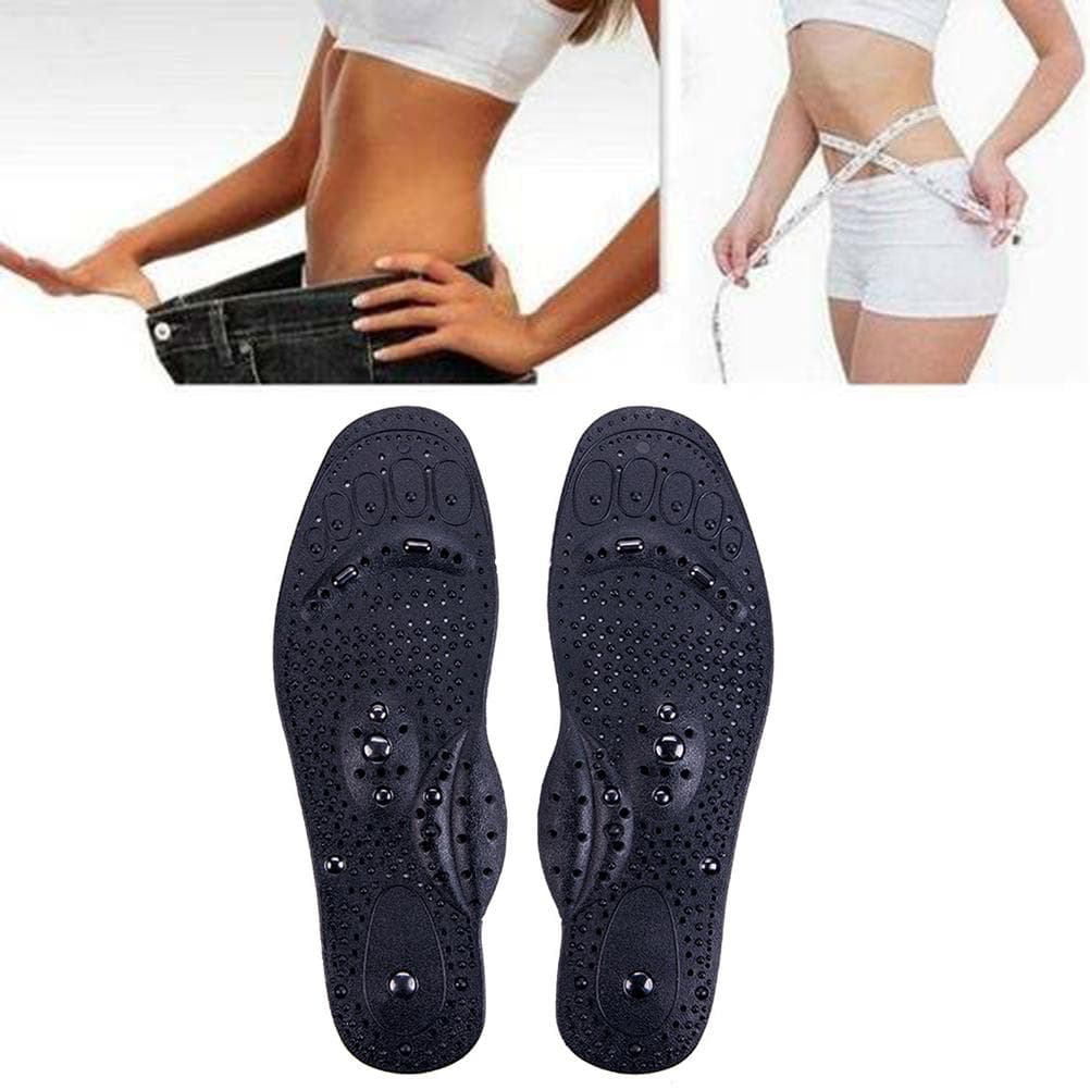 Magnetic Therapy Insoles for Weight Loss Foot Massage Health Care Shoes Mat Pad Acupuncture black