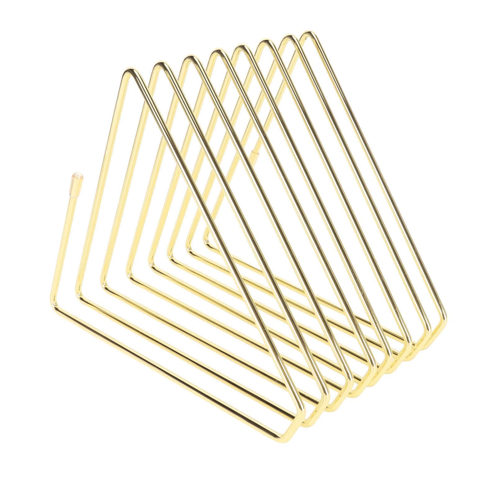 Retractable Book Ends 1.0 to 2.6in Spacing Triangular Electroplated Metal Book Stoppers for Family gold