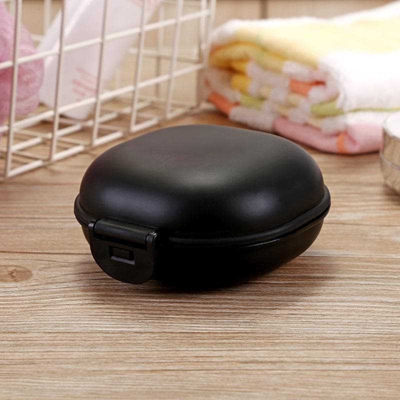 Portable Candy Color Soap Box Home Shower Travel Hiking Soap Dish Bathroom Supplies black