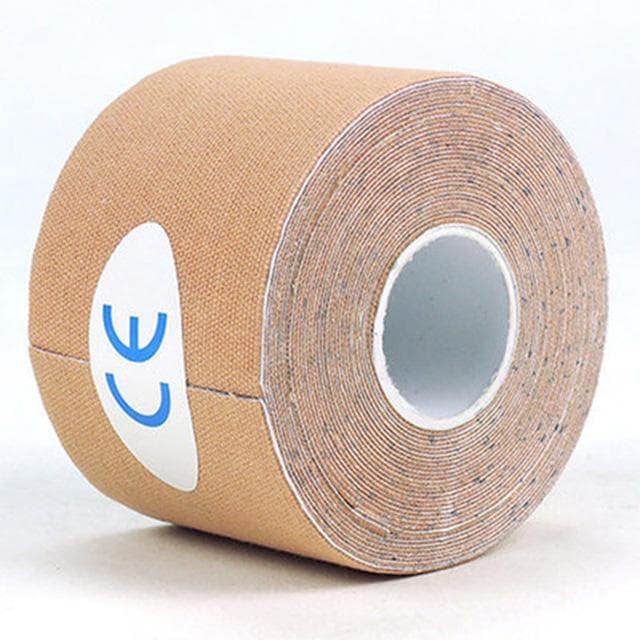 Sticker Athletic Strapping Kinesiology Sports Tape Muscle Bandage Adhesive Strain Injury Tape beige-2.5cm*5m