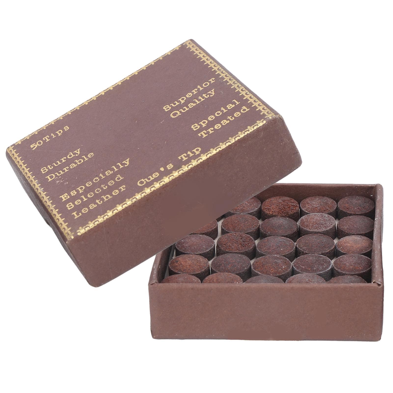 50pcsbox 10mm Cue Tips Kit Snooker Red Leather Cue Stick Tips for Pool Eight Ball