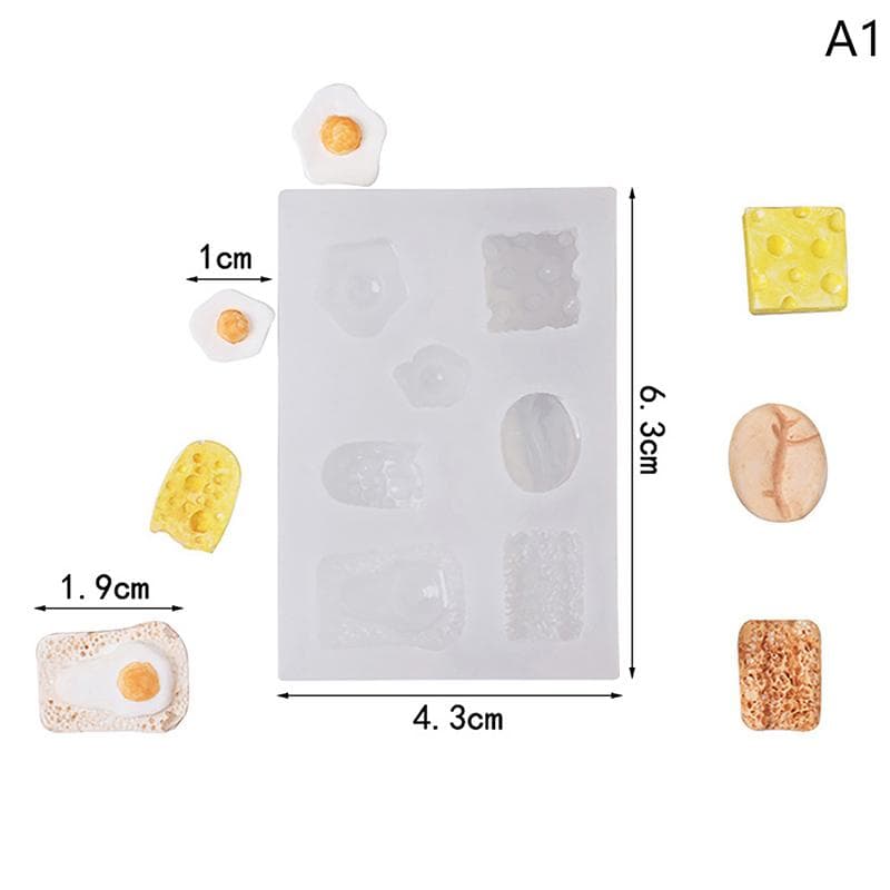 Mini Bread Biscuit Cake Silicone Mould For Clay Food Mold Diy Kitchen Resin Accessories Toy Dollhouse Miniature Accessories