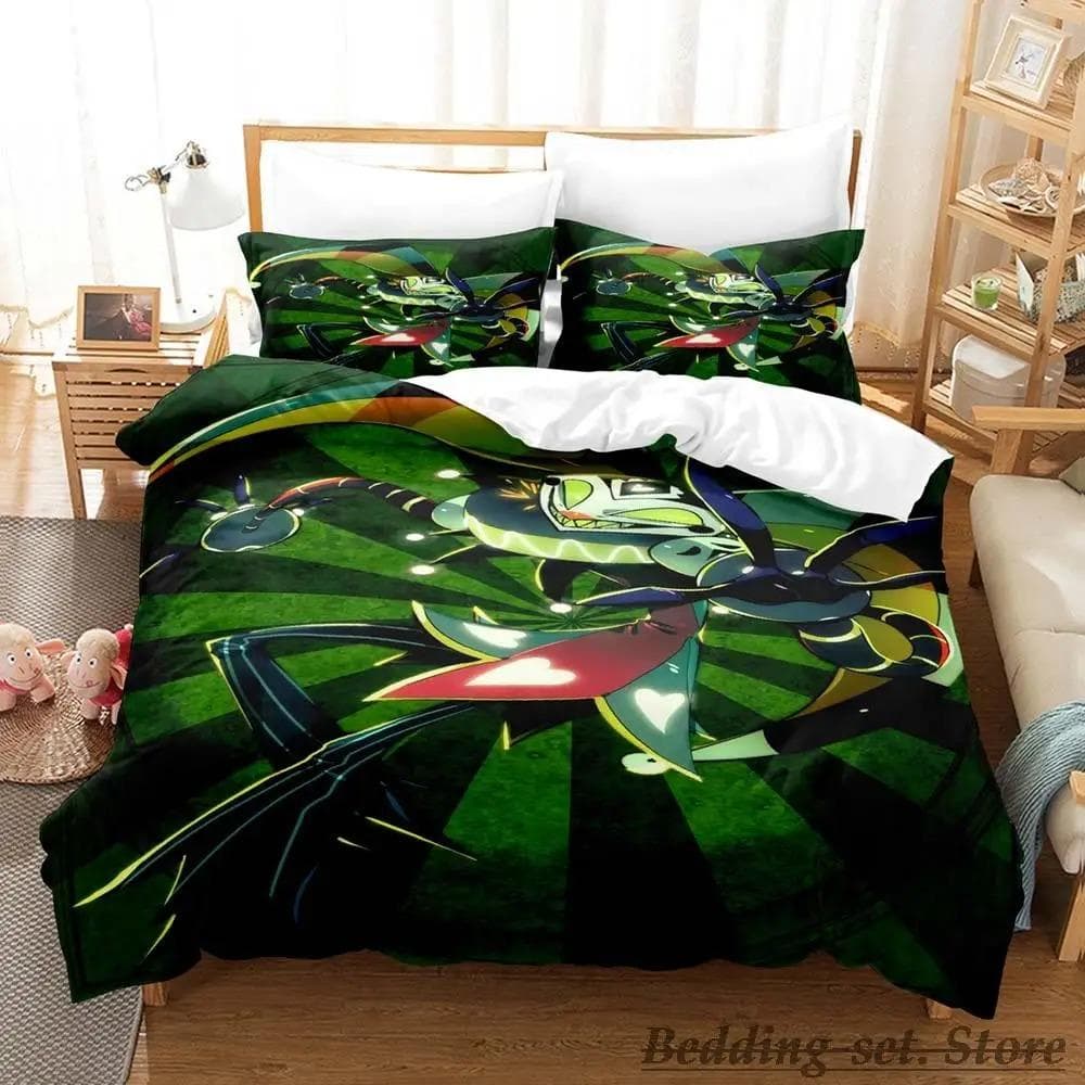 Fizzarolli Boss Bedding Set Single Twin Full Queen King Size Bed Set Adult Kid Bedroom Duvetcover Sets Anime Game Bed US Full 200x230cm