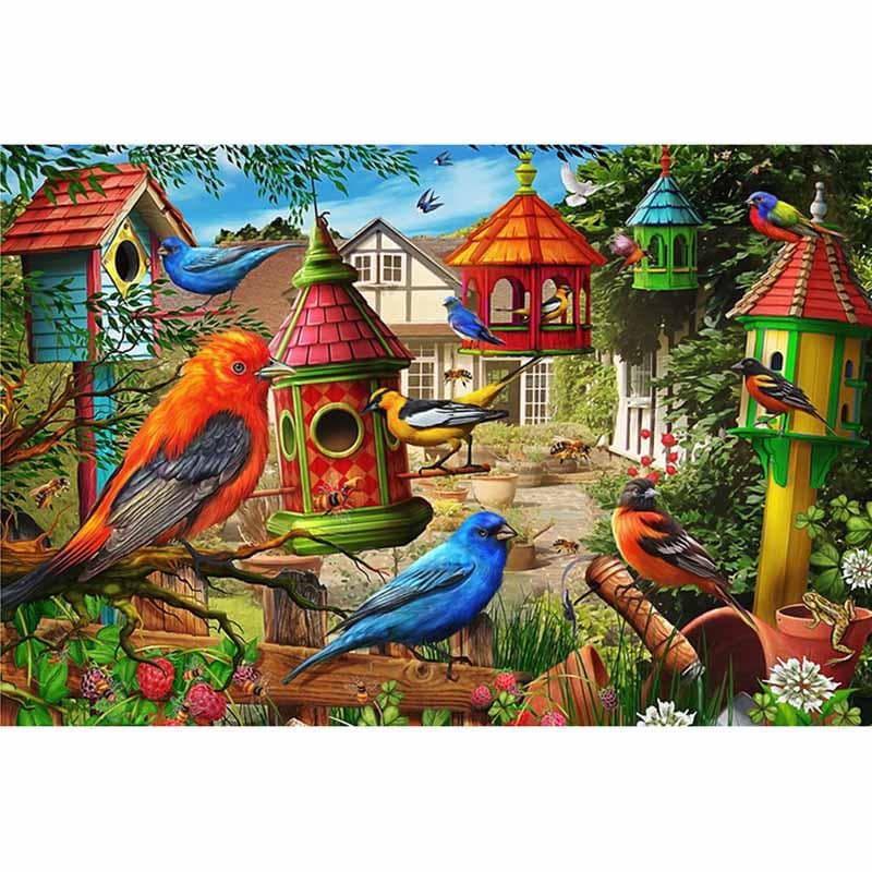 Diamond Embroidery Bird Garden Cross Stitch Full Round Diamond Diamond Painting Rhinestones 20X30CM