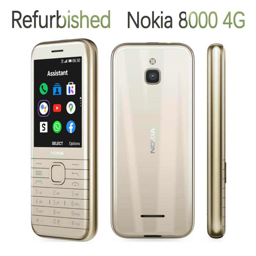 Refurbished Nokia Original Nokia 8000 4G (2021) LTE 4G Mobile Phone With Single 1/2 SIM 1 Battery 1 Charger black