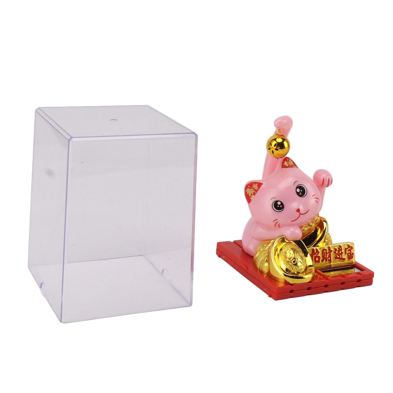 Arm Waving Fortune Cat Solar Powered Light Induction Lucky Cat Decoration for Desks Windows Car Large