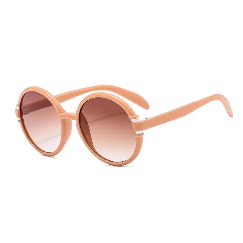 Luxury Designer Round Sunglasses for Women Men Vintage Fashion Punk Oversized Big Frame Shades Trendy Sun Glasses As Picture