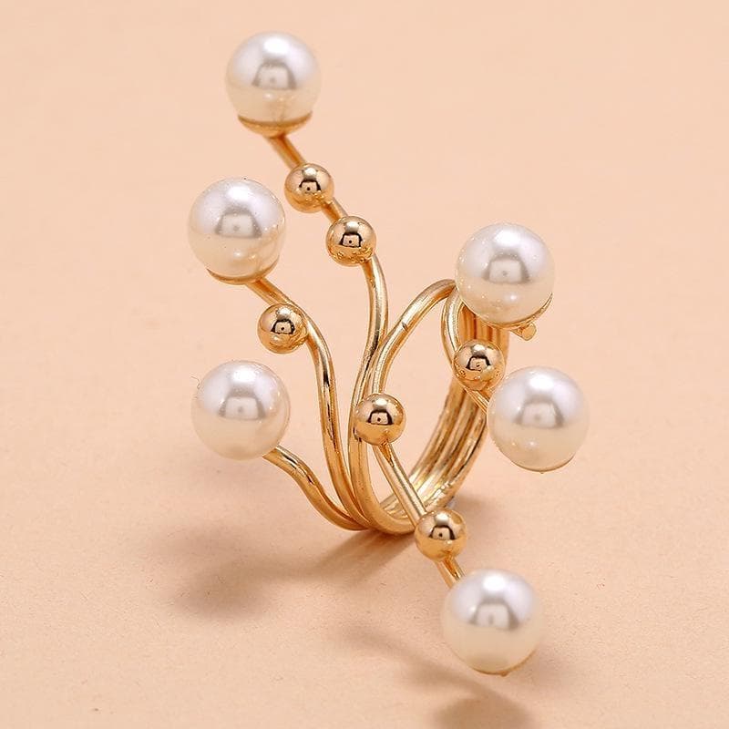 1PC New Elegant Exaggeration Double Layer Rings for Women Fashion Accessories Wedding Party Jewelry gold