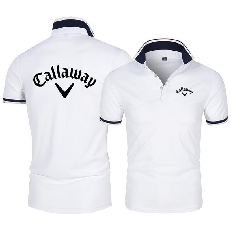2023 Men's Golf Polo Shirt Summer classic short sleeve men's cotton casual golf brand blazer M white