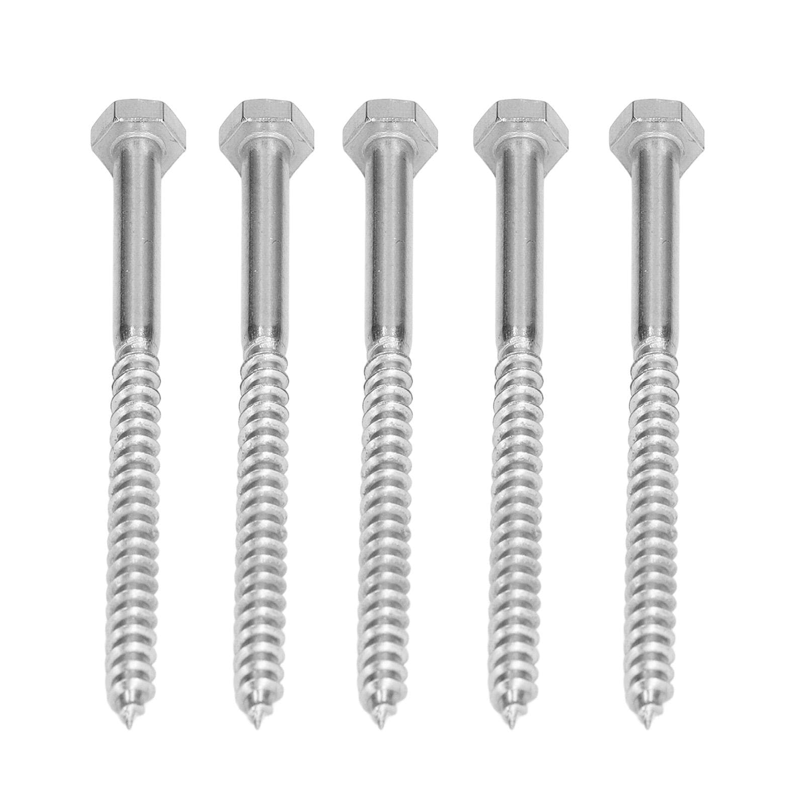 304 Stainless Steel Half Thread Bolt Wood Hex Lag Screws Self Tapping Wood Coach ScrewM8x120MM