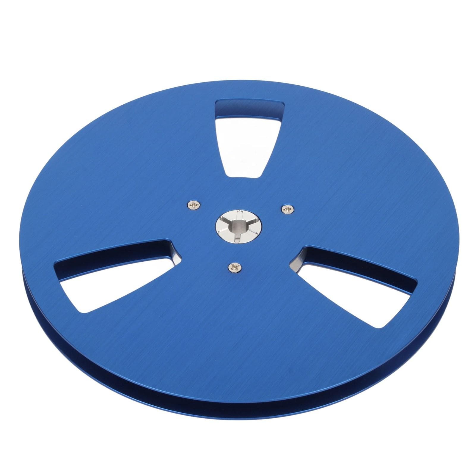 14 7 Inch Empty Reel Aluminum Alloy Universal 3 Open Hole Takeup Reel Replacement Recording blue