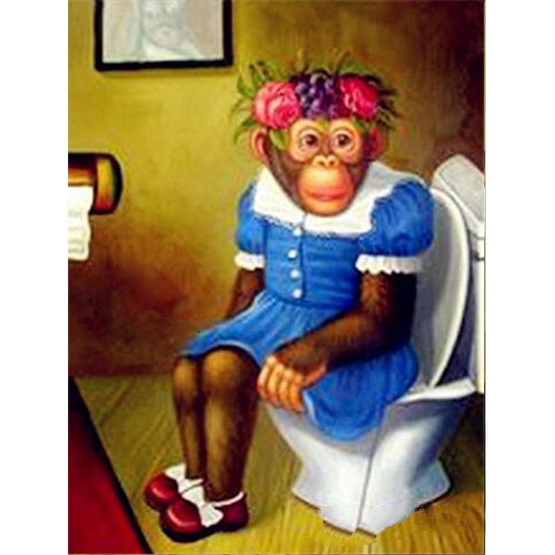 5D Diamond Painting Monkey Cross Stitch Embroidery Animal Decorations Gift 20X30CM