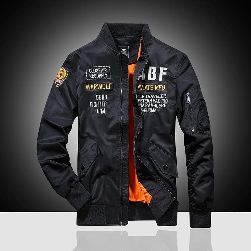 Men 'S Jacket Autumn Air Force Bomber Jacket Men 'S Embroidery Baseball Uniform Casual Jacket L