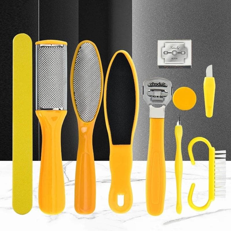 10 Pcs/Set Profession Pedicure Kit Rasp Foot File Callus Remover Scraper Foot Care Tool Kit
