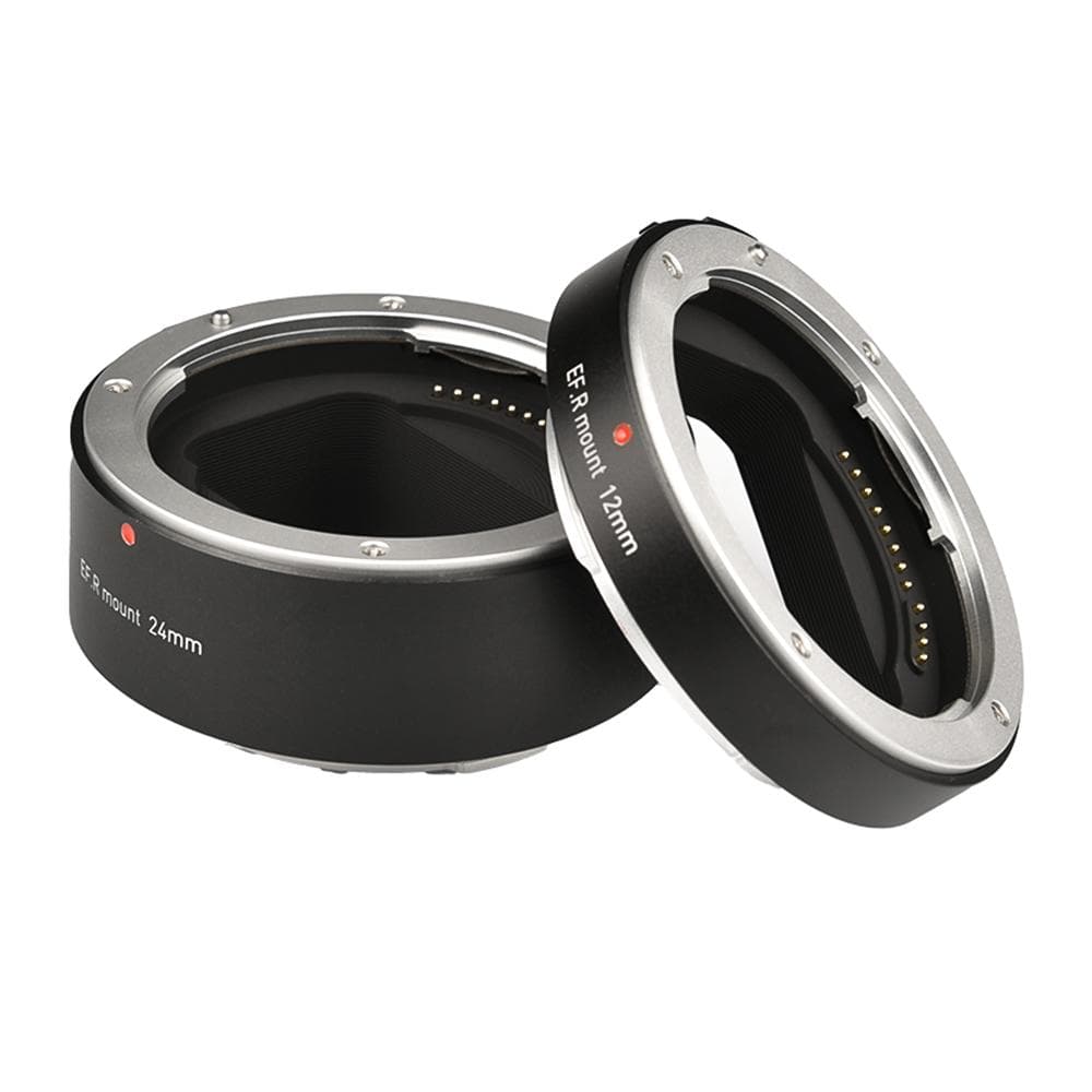 Automatic Extension Tubes 12mm + 24mm R Mount Macro Tubes Sets Lightweight Compatible with Canon black
