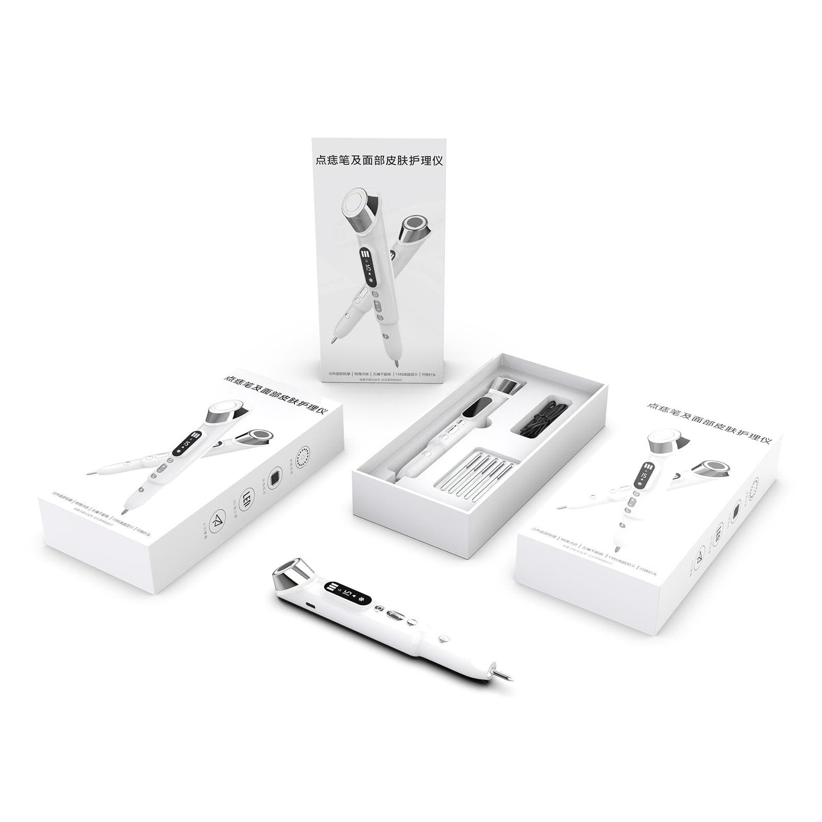 Ice Compress Mole Pen Upgraded Skin Beauty Pen Multi-functional Beauty Pen Xiaobai Cleansing Pen Hot and Cold Household Beauty Instrument white