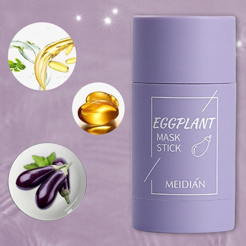 40G Green Tea Purifying Clay Stick Mask Oil Control Anti-Acne Eggplant Fine Solid Cleaning Cream Eggplant Acne mask