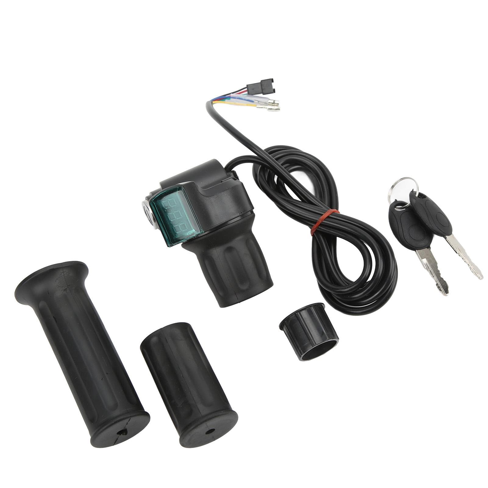 Electric Bike Twist Throttle Grip Set Universal Speed Governer with Display Right Half Grip for