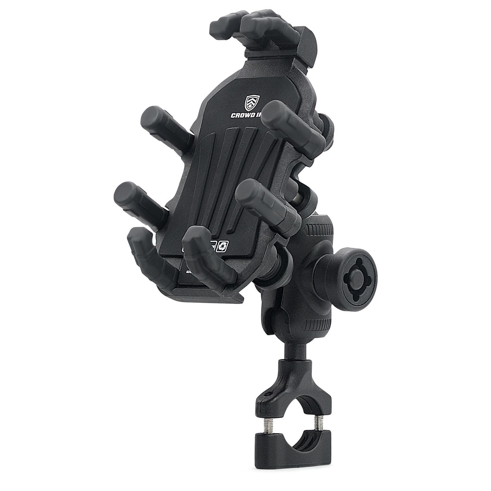 Motorcycle Phone Mount Holder with Vibration Dampener Anti-theft Motorcycle Cell Phone Holder 360 degrees Handlebar Mount black