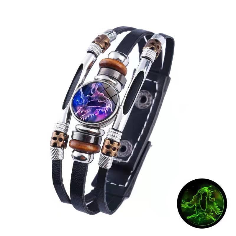 12 Zodiac Signs Constellation Charm Bracelet Men Women Fashion Multilayer Weave leather Bracelet & Bangle Birthday Gifts Gemini