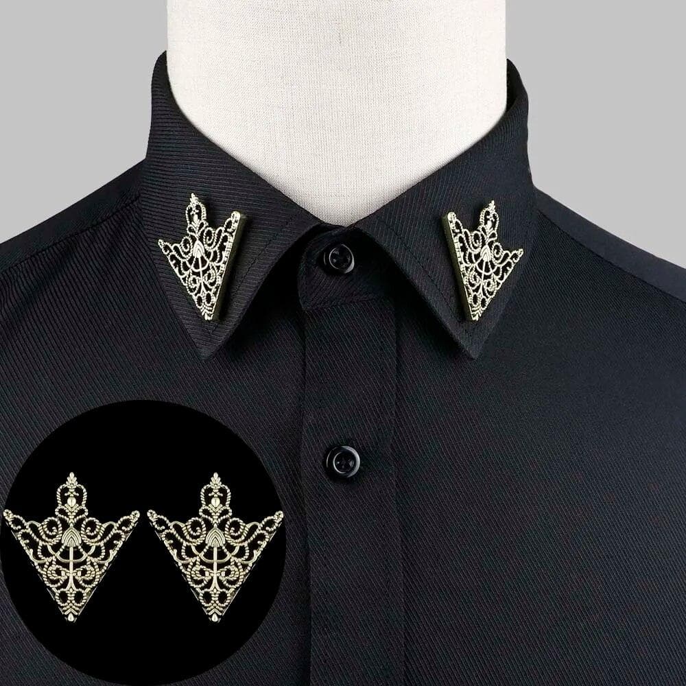 1 Pair Fashion Brooches Accessories Men and Women Shirt Sweater Collar Jewelry