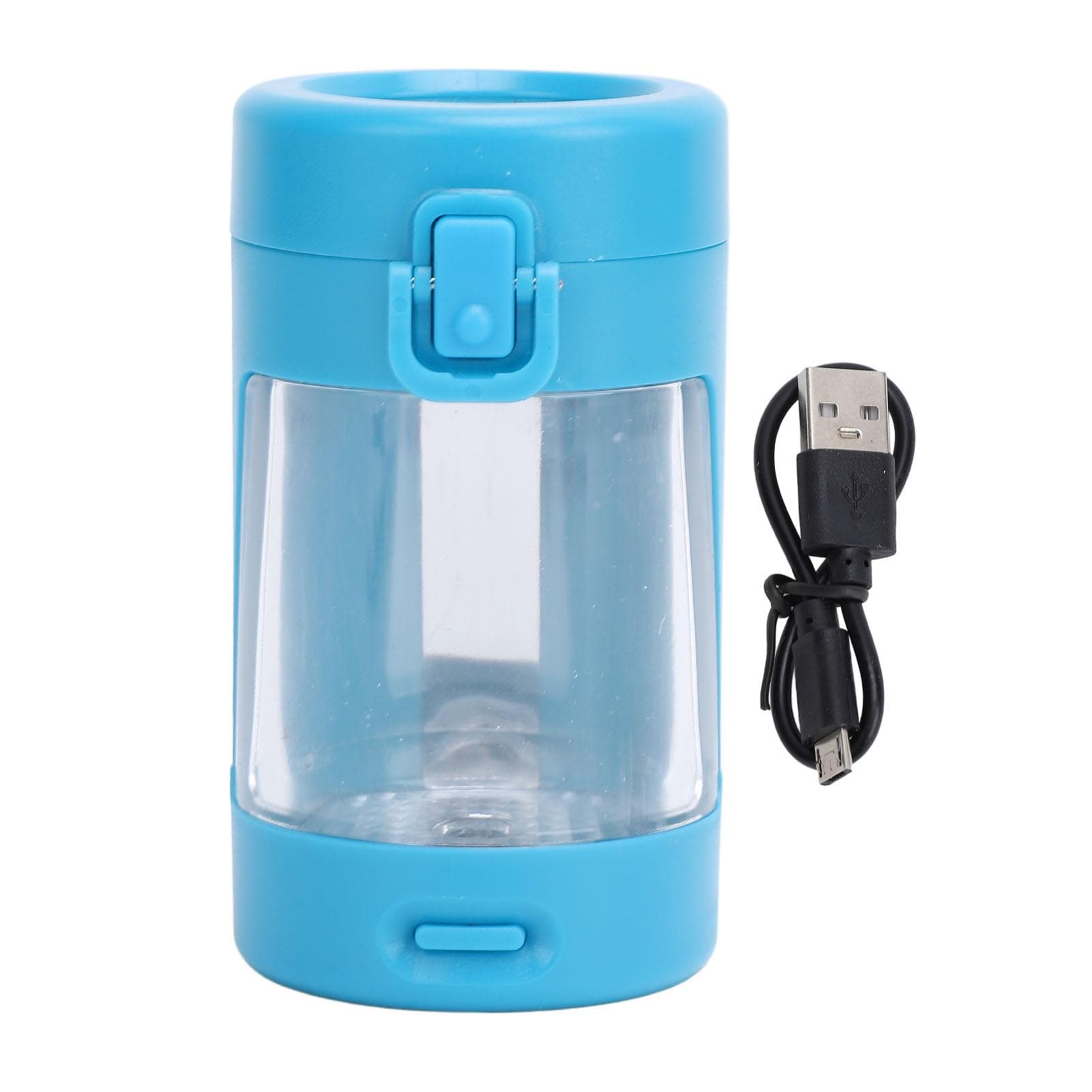 Magnifying Jar Portable Rechargeable Keep Humidity Mini Air Tight Storage Stash Jars with LED Light blue