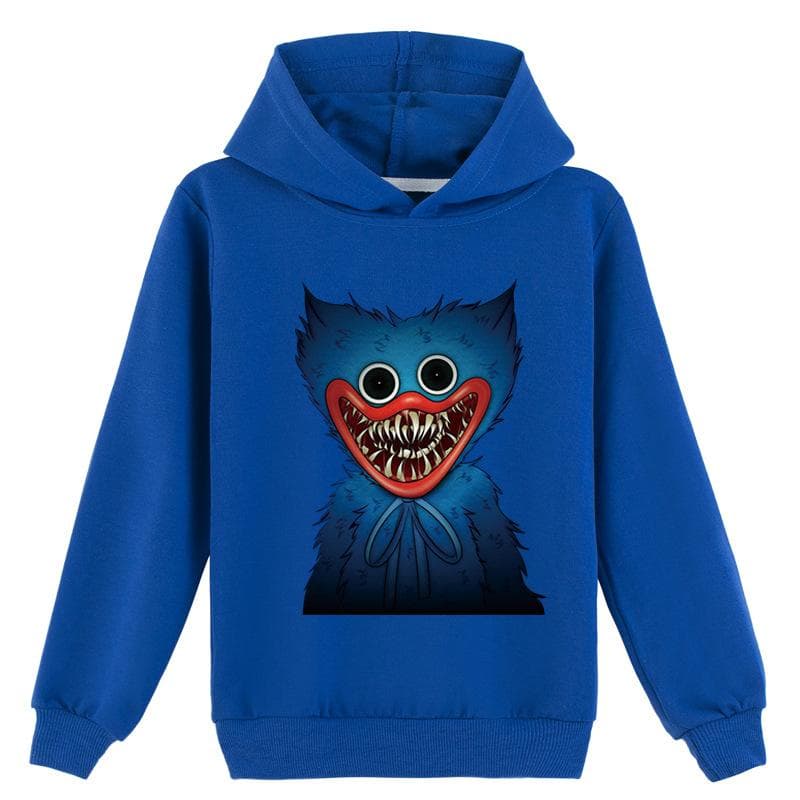 Kids 3D Hoodie Huggy Wuggy Pullover Poppy Playtime Children Sweater 170cm blue