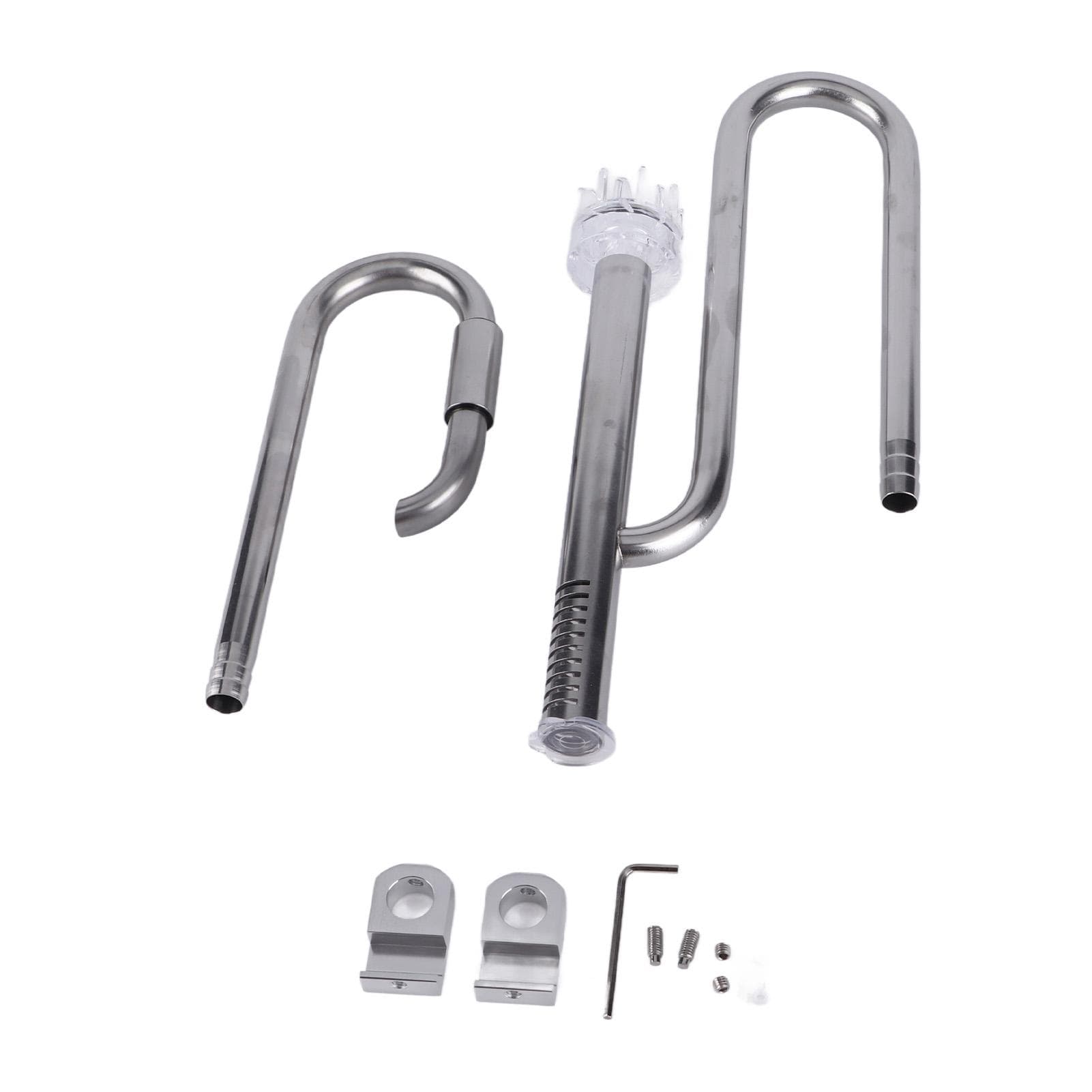 Fish Tank Stainless Steel Pipe Surface Skimmer Aquarium Inflow and Outflow Pipe Set16 Pipe Surface