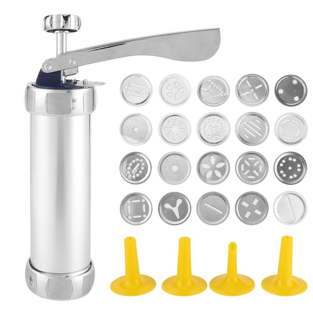 Cookies Press Maker Kit Biscuits Maker Press Machine Bakeware with 20 Cookies Molds 4 Nozzles