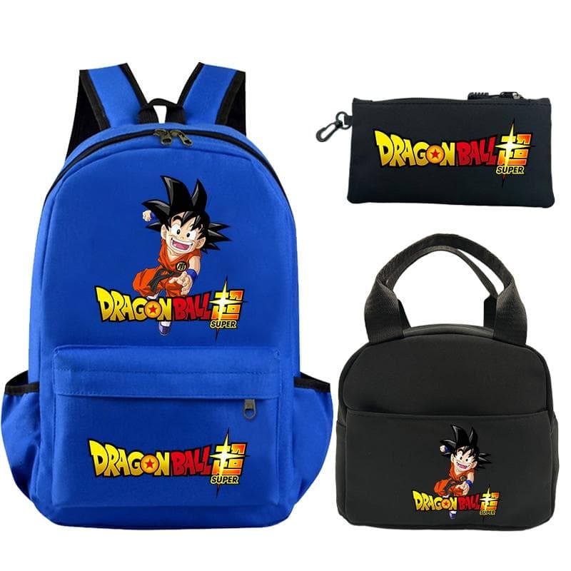 3Pcs/set Backpack Dragon Ball Printed Bookbag with Lunch Bag Pencil Case Teenager Children Girl Boy Schoolbag Rucksack