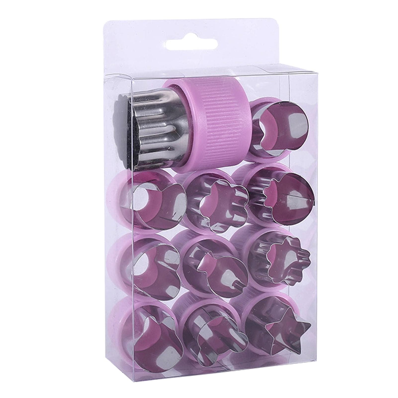 12Pcs Cookie Cutter Set Multifunctional Stainless Steel Vegetable Fruit Cutter Shapes for Baking