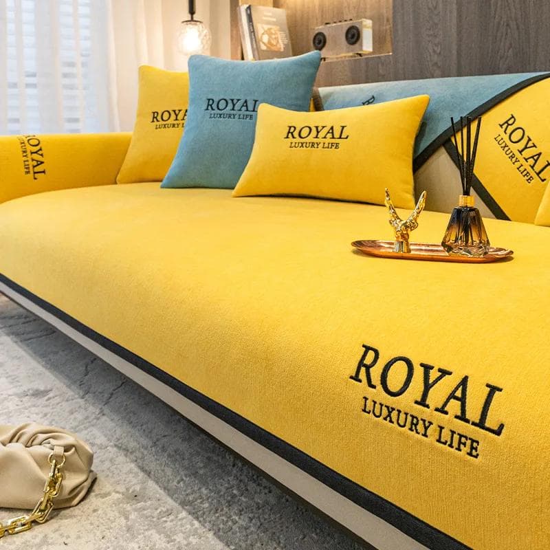 Luxury Sofa Cover Solid Chenille Embroidery Couch Armrest Back Towel Edge Anti-slip Slipcover Seat Cushion Corner Sofa Towel 70x180cm 1pcs