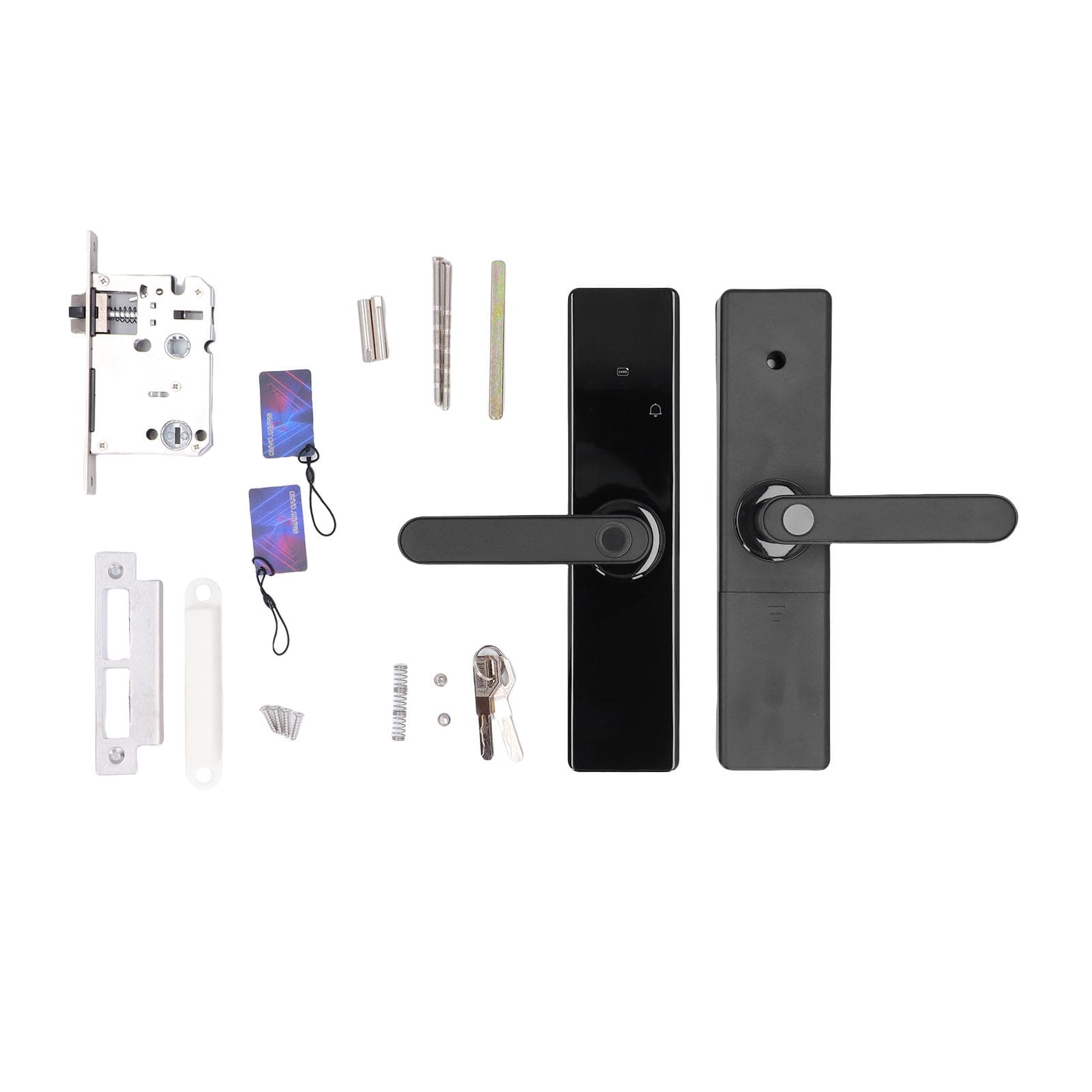 Fingerprint Keypad Door Handle Lock Support for Tuya App Emergency Power Supply Keyless Entry Door