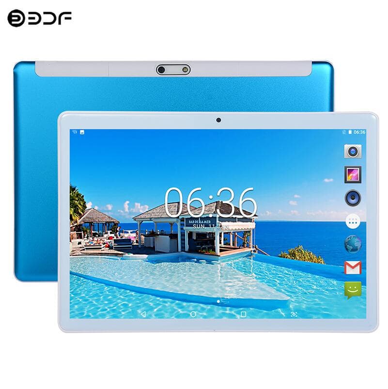 2024 BDF S10 Android11 4GB RAM 64GB ROM Tablet PC Computer US Plug-32GB TF blue