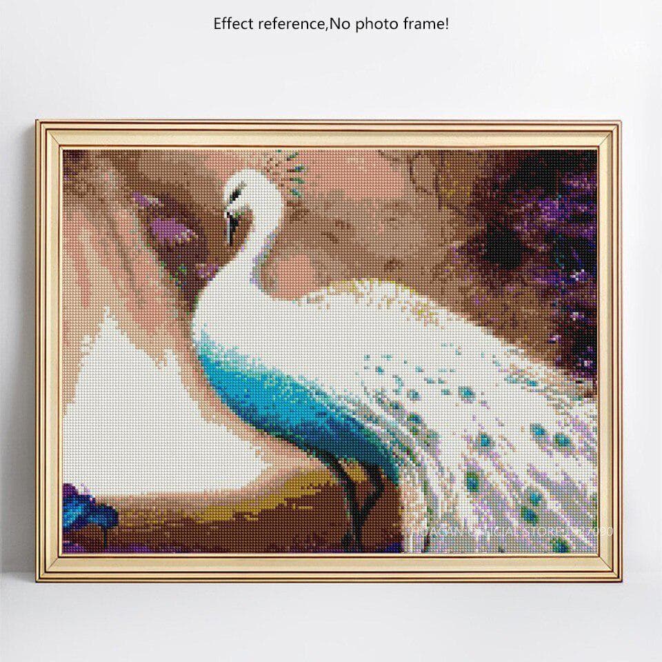 Cross Stitch Animal Rhinestones 5D DIY Diamond Painting Embroidery Peacock Diamond 20X30CM