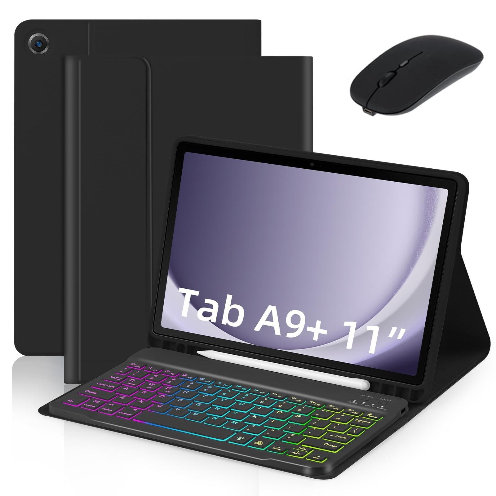For Samsung Galaxy A9 Plus 5G Keyboard Tablet Case Transform Your Tablet into a Laptop with black