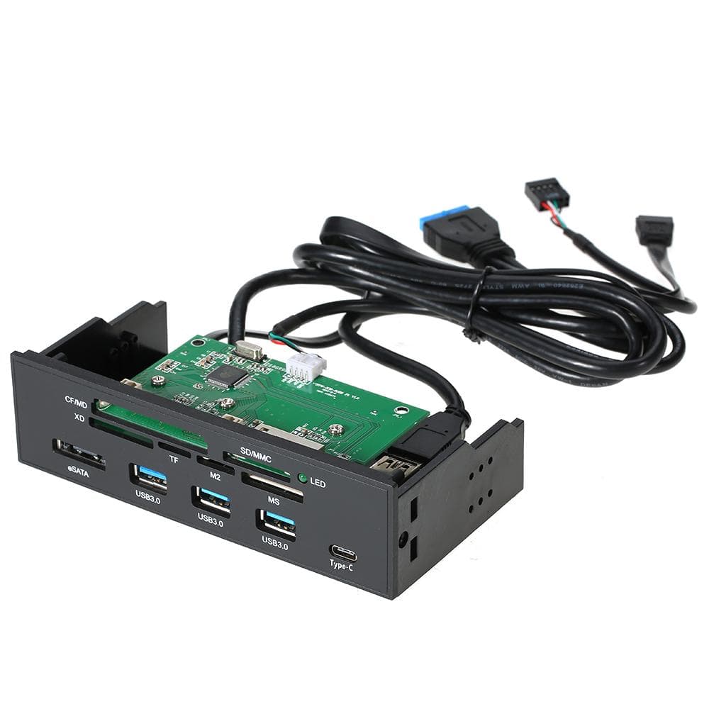 STW 5.25  Card Reader Media Dashboard PC Front Panel Type-C USB 3.1 USB 3.0 5.25